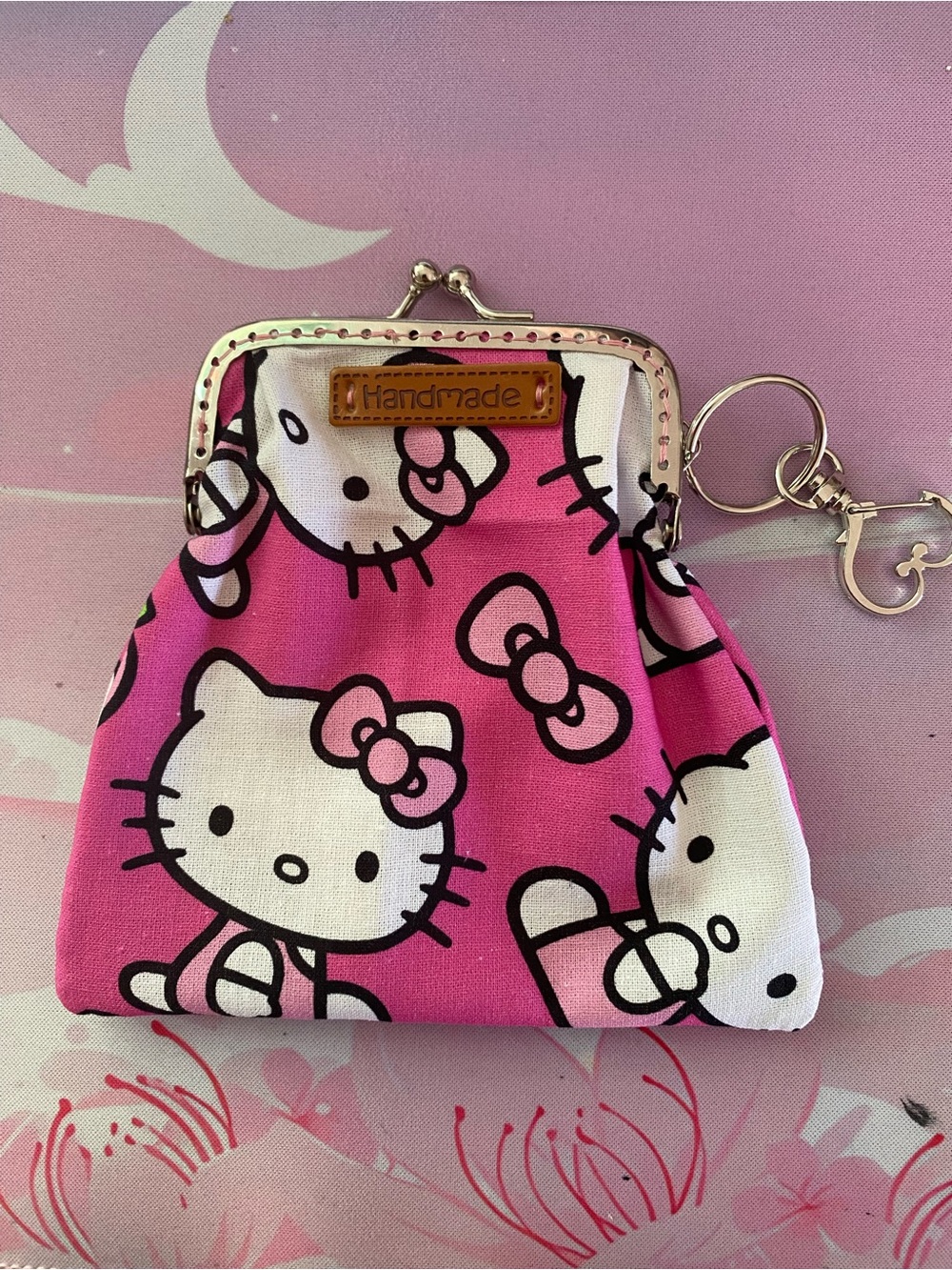 Hello Kitty Pink Kiss-Lock Coin Purse with Keyring